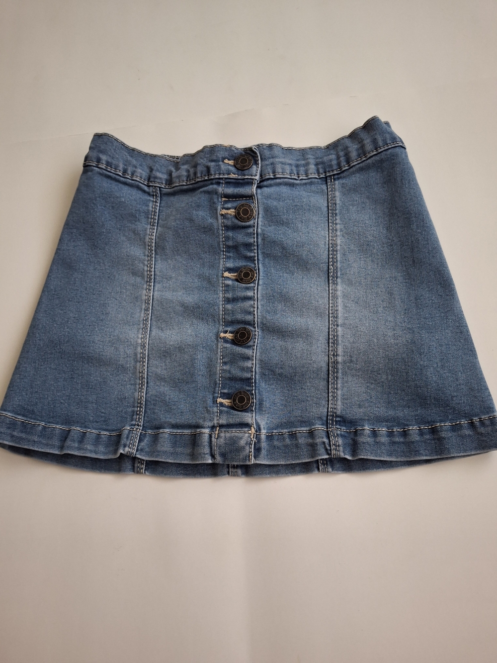 okie dokie Light Blue Denim Button-Front Mini Skirt